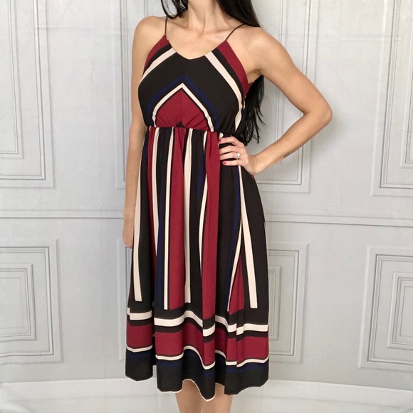 Zaful Striped Midi Spagetti Strap Dress - Picture 1 of 2
